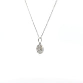 14K White Gold .52ct F VS2 Round Flower Diamond Cluster Pendant Necklace